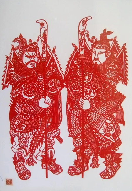 （千年古祠守护神）单色剪纸60x45cm.jpg