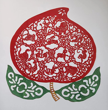 （长寿）分色剪纸45x40Cm.jpg